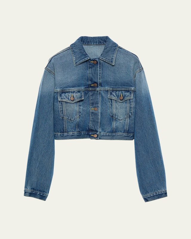 Boxy Denim Blouson Jacket